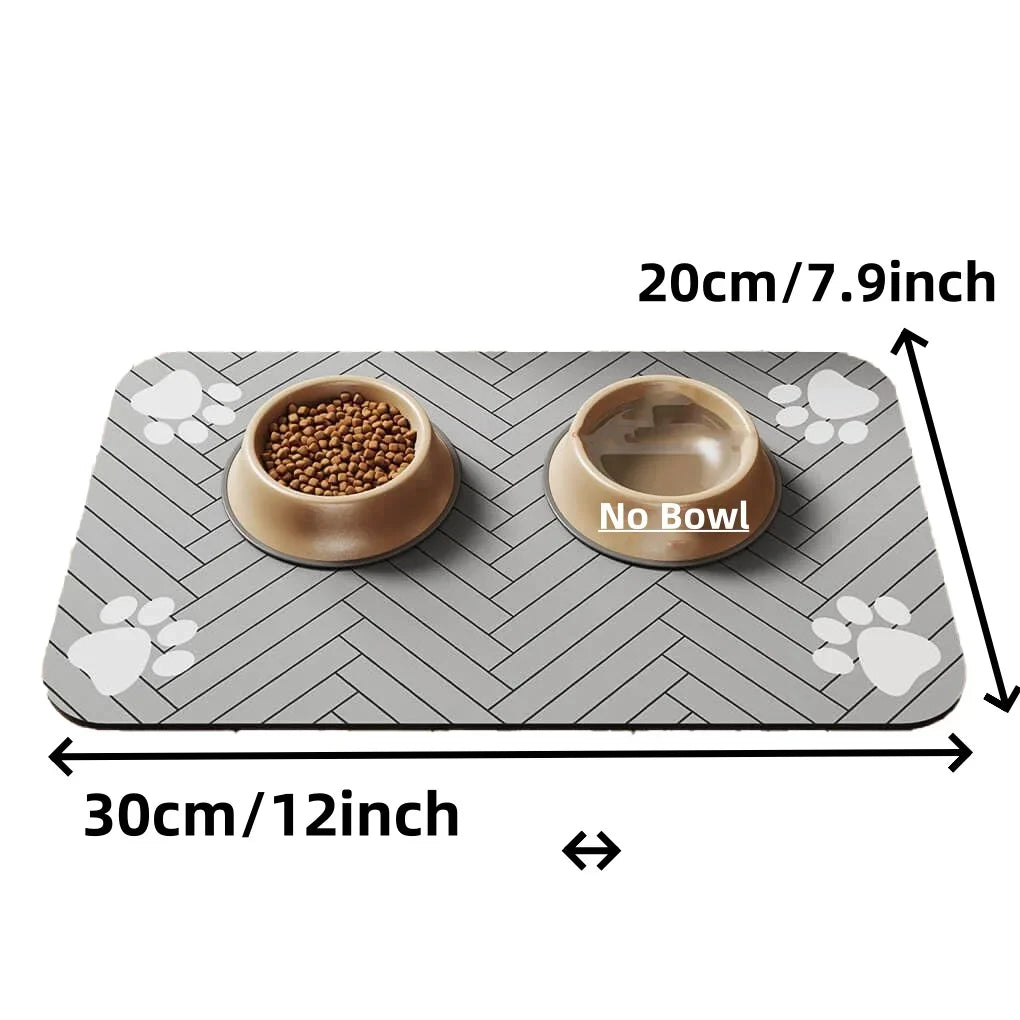 Absorbent Pet Feeding Mat – Waterproof Quick-Dry Placemat for Dog & Cat Food Bowls