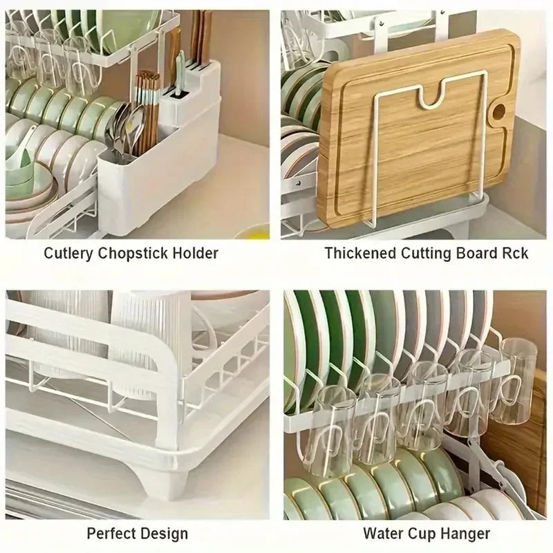 Transparent Drain Bowl Rack – Quick-Access Kitchen Tableware Storage Shelf Organizer