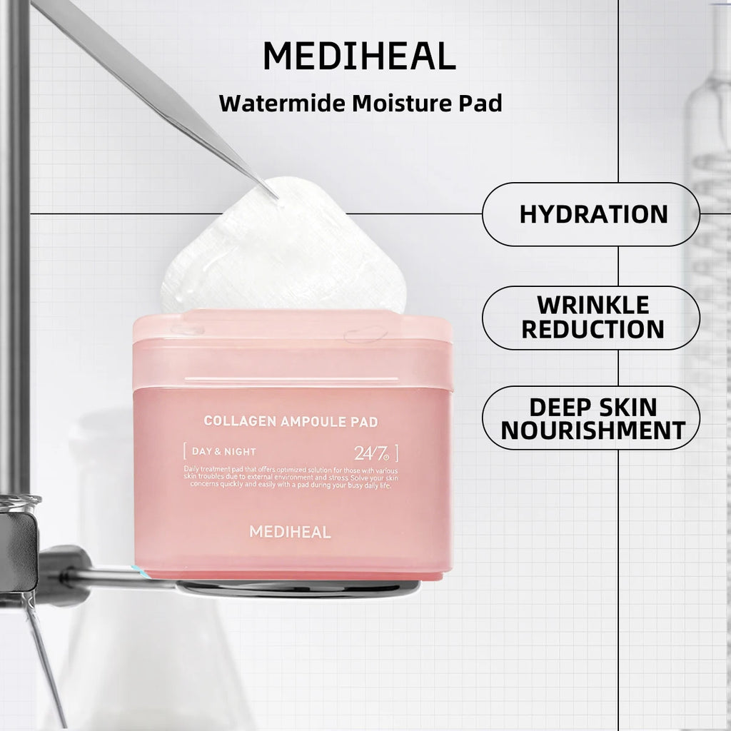 MEDIHEAL Daily Hydrating Skincare Cotton Pads – Korean K-Beauty Moisture Pads