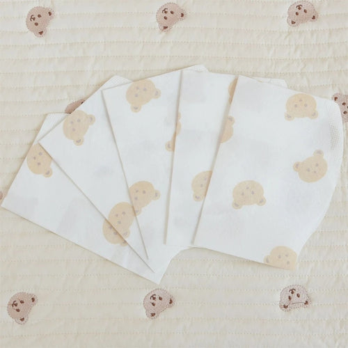 50-Pack Disposable Baby Bibs – Waterproof Cartoon Bear Feeding Bibs for 6M–2Y