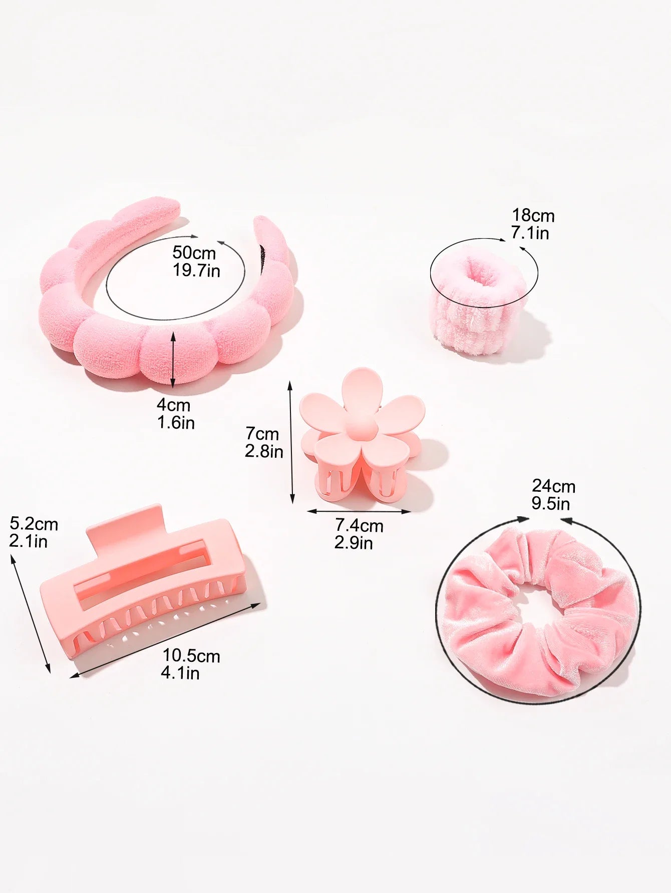 7Pcs Microfiber Scrunchie & Spa Headband Set – Skincare Shower Makeup Accessories