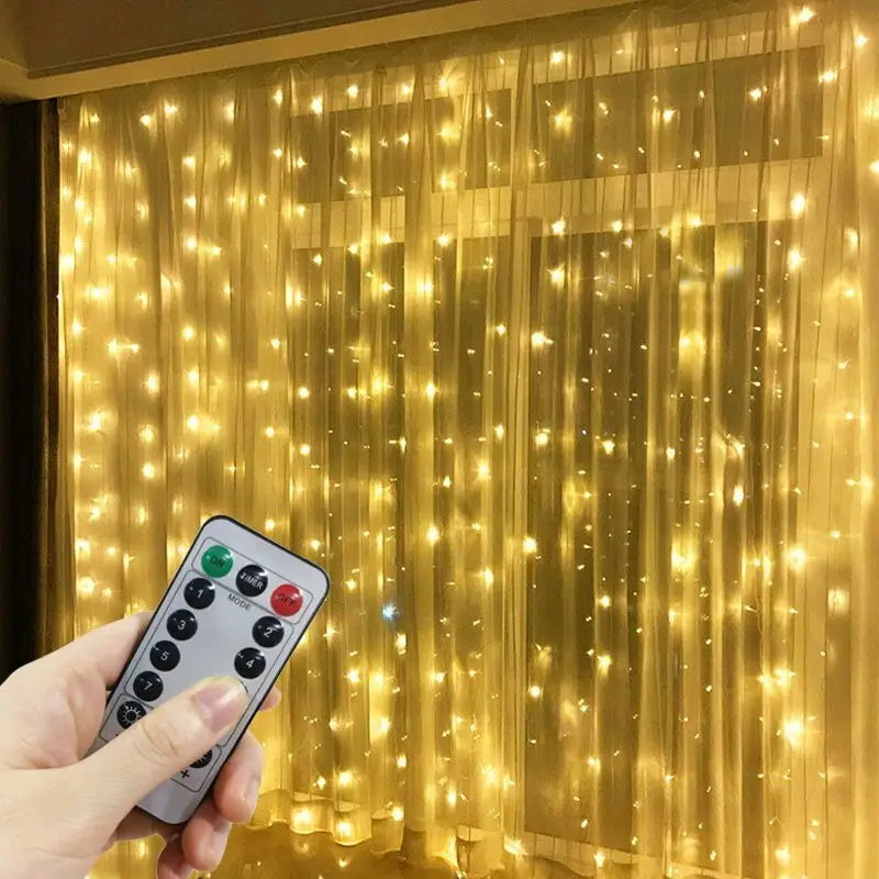 LED Curtain String Lights with Remote | 8 Modes USB Fairy Lights for Bedroom & Wedding