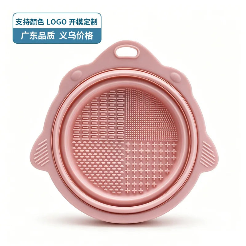 Makeup Brush Cleaner Bowl Set – Gentle Wet Dry Powder Puff Cleaning Beauty Tool