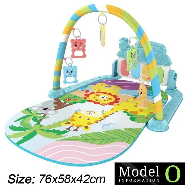 Baby Gym Activity Mat with Kick & Play Piano – Musical Floor Mat for Infants 0-36 Months