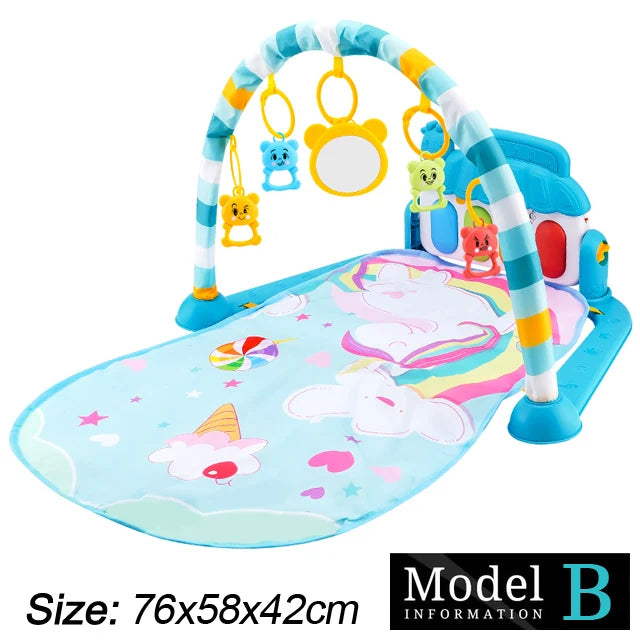 Baby Gym Activity Mat with Kick & Play Piano – Musical Floor Mat for Infants 0-36 Months