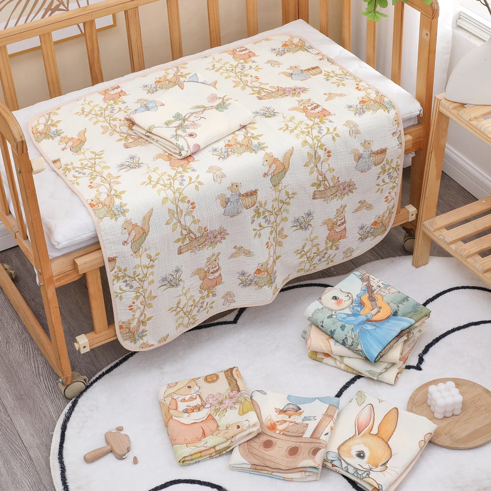 Newborn Baby Bath Towel – Soft Pure Cotton Gauze Blanket for Infants