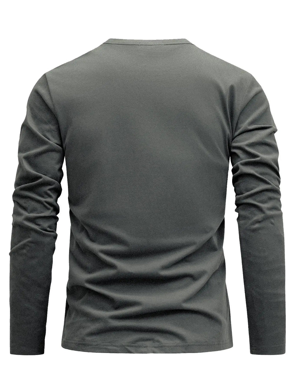 Men’s Mountain Print 100% Cotton Long Sleeve T-Shirt – Casual Sports Round Neck Tee