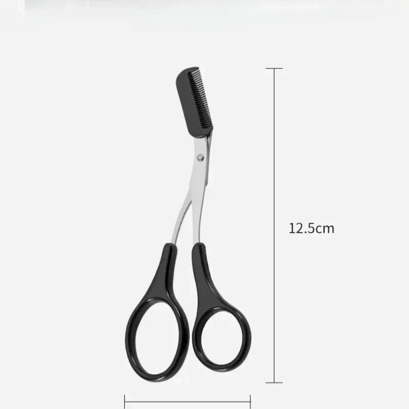 Eyebrow Trimmer Scissors with Comb | Stainless Steel Grooming Kit