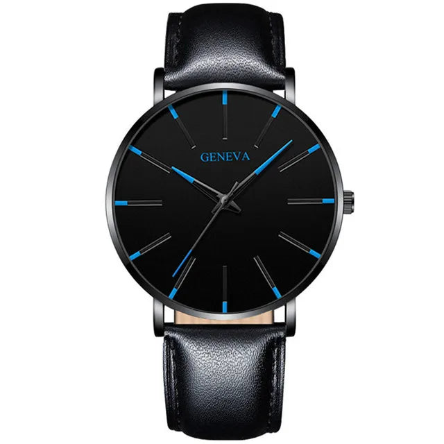 Minimalist Men's Ultra-Thin Mesh Belt Quartz Watch