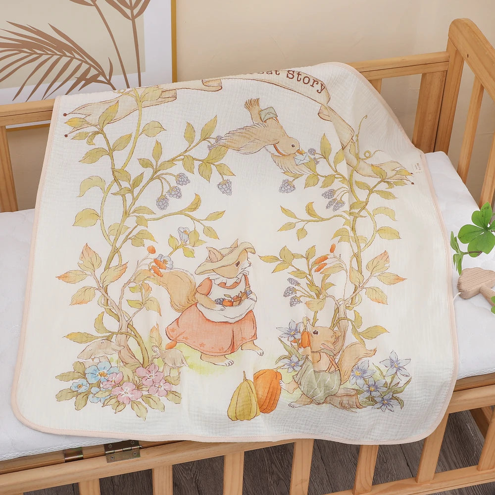 Newborn Baby Bath Towel – Soft Pure Cotton Gauze Blanket for Infants