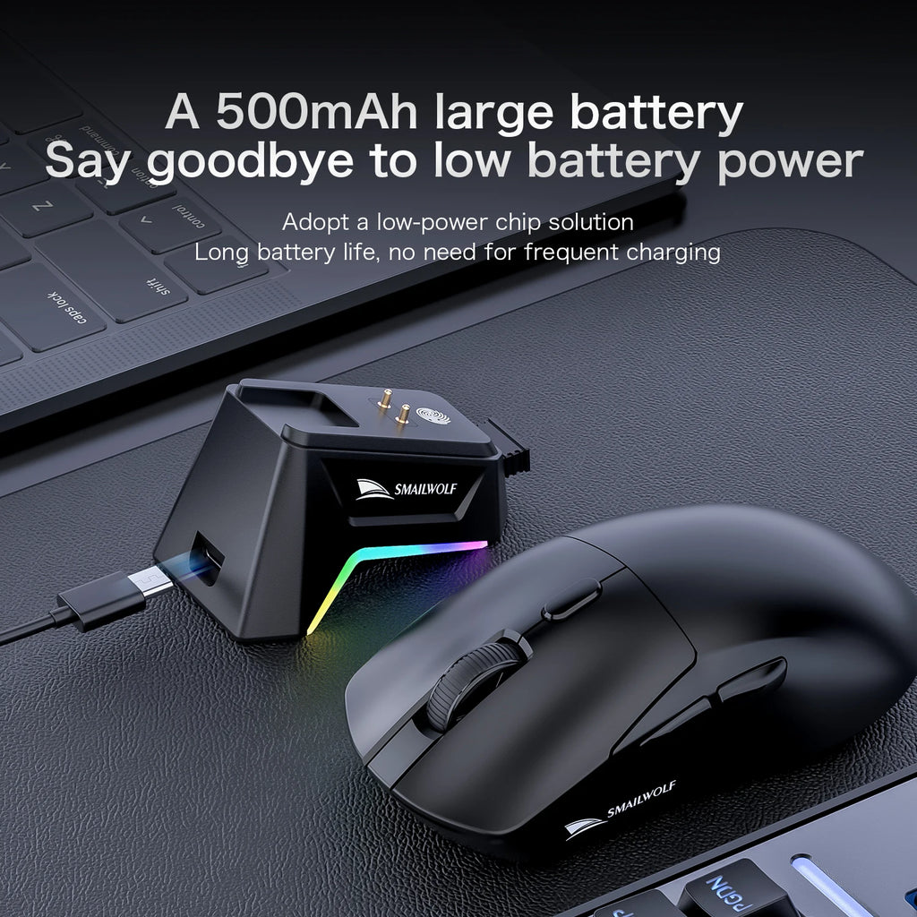 SMAILWOLF M3 PRO Wireless Gaming Mouse – Tri-Mode Bluetooth & USB Lightweight FPS Mouse