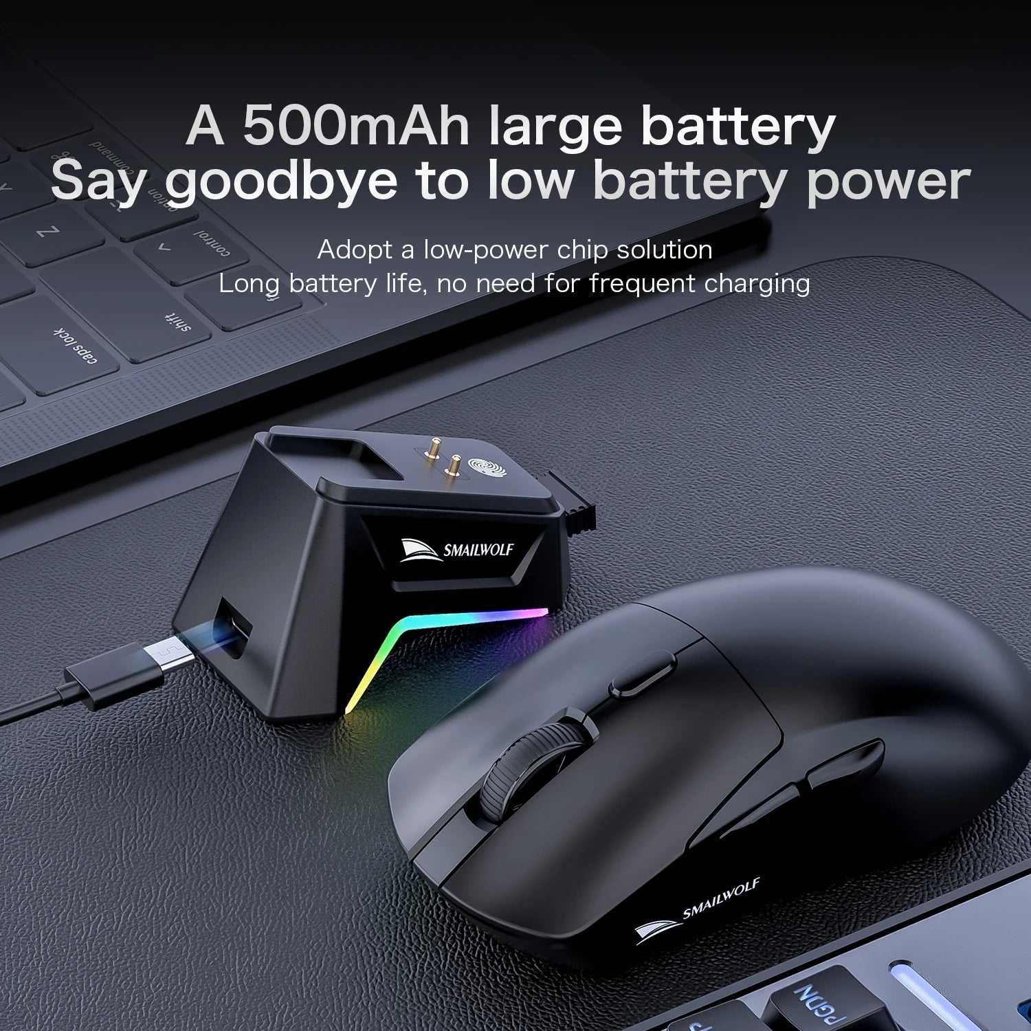 SMAILWOLF M3 PRO Wireless Gaming Mouse – Tri-Mode Bluetooth & USB Lightweight FPS Mouse