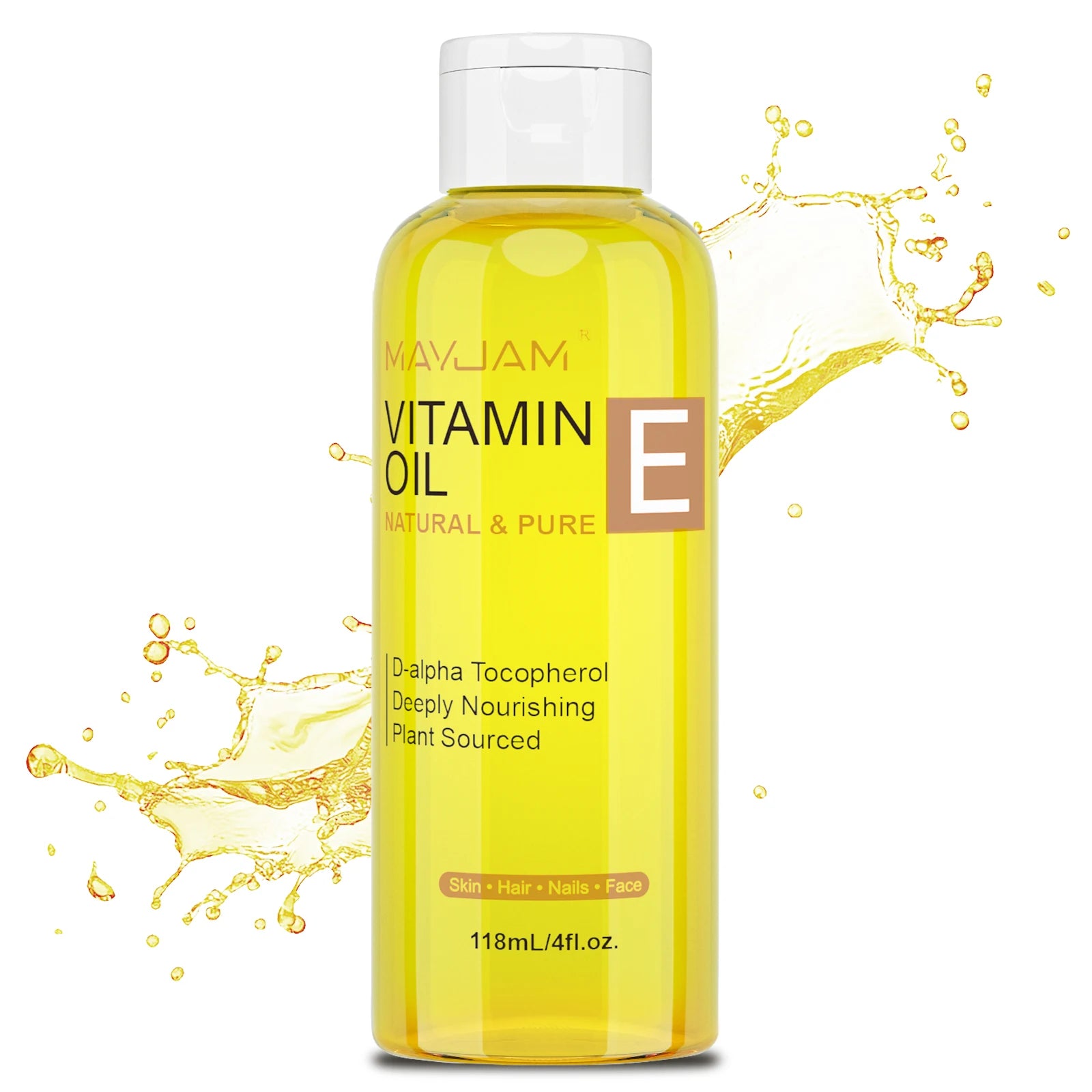 MAYJAM Natural & Pure Vitamin E Face Care Oil – Moisturizing Brightening Skin Tone 118ml 236ml