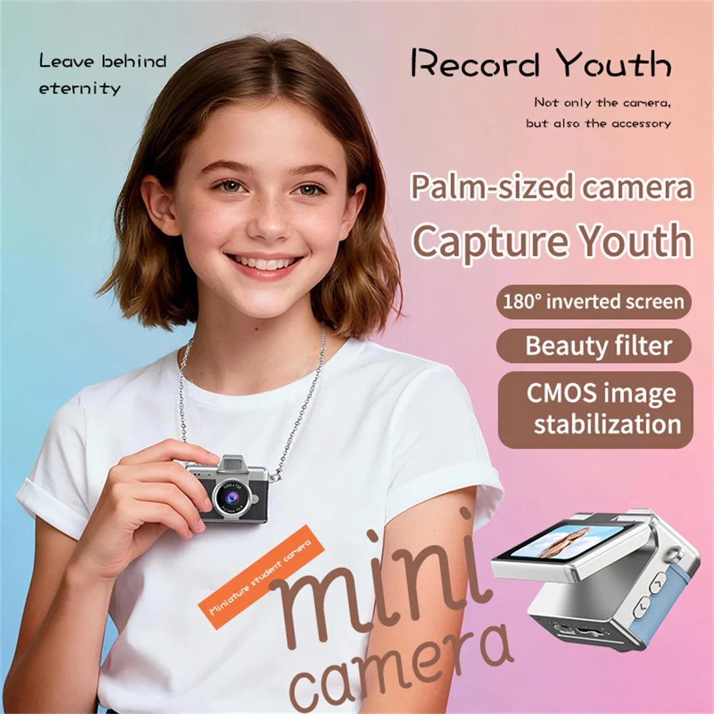 Mini Keychain Camera – 1.47" Flip Screen CCD Pocket Camcorder for Kids & Adults
