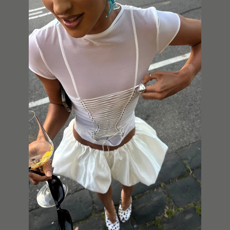 Pleated Halter Backless Vest Top – Women’s Chic Sleeveless Tank