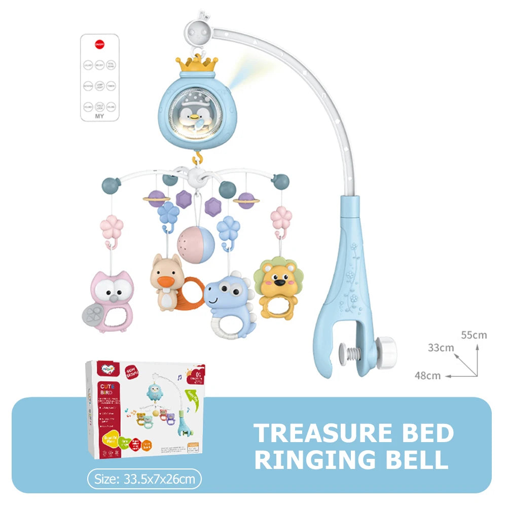 Baby Crib Mobile with Projector and Night Light – Musical Rotating Toy for Newborns