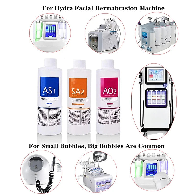 Aqua Peel Solution Serum Kit AS1 SA2 AO3 – Deep Skin Cleansing Facial Machine Solution 400ml