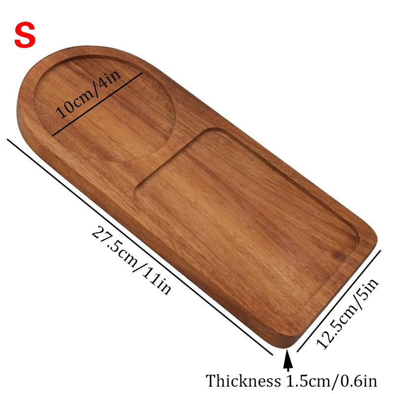 Wooden Coffee & Breakfast Serving Tray – Decorative Hospitality Coffeeware Teaware Plate