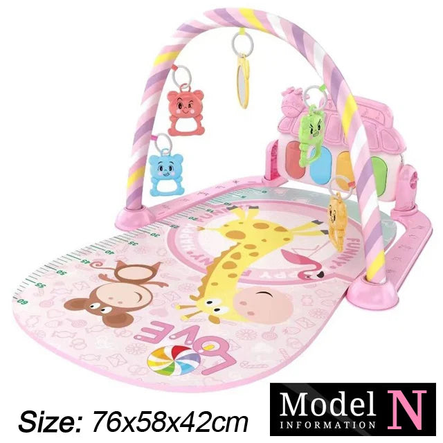 Baby Gym Activity Mat with Kick & Play Piano – Musical Floor Mat for Infants 0-36 Months