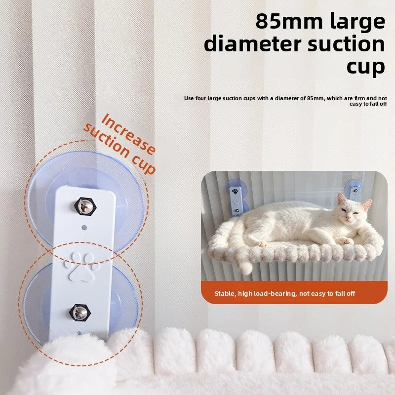 Large Wide Cat Window Hammock Bed – Suction Cup Hanging Perch for Indoor Sunbathing & Balcony