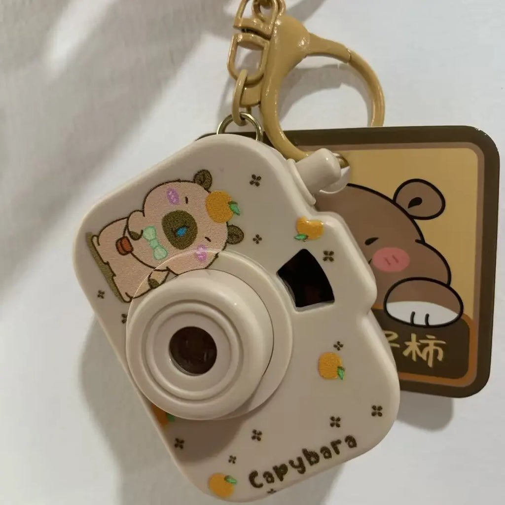 Capybara Glowing Projection Keychain – Cute Cartoon Bag Pendant Gift