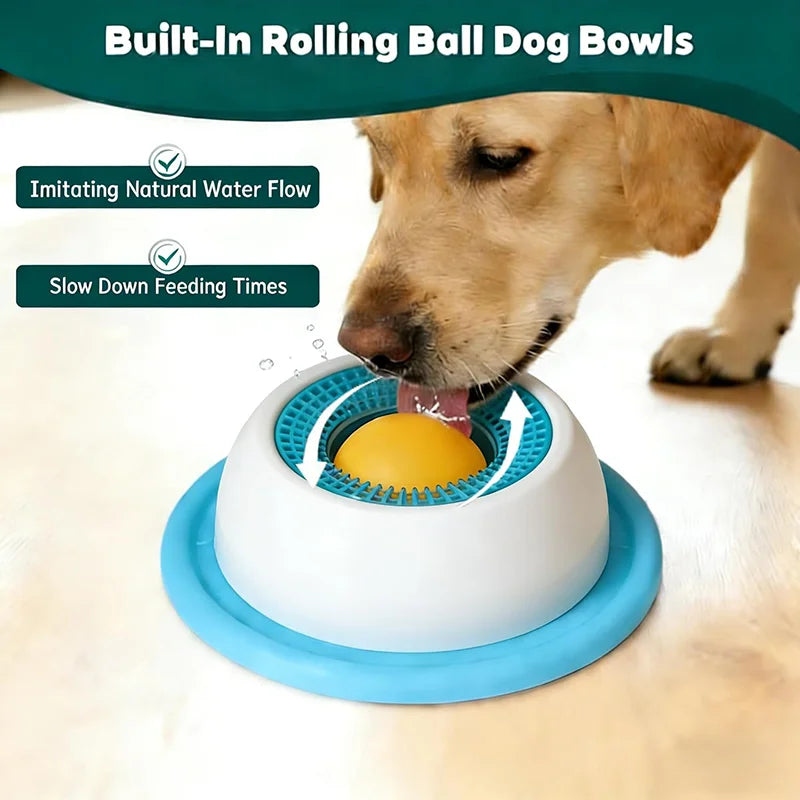 Interactive Slow Feeder Lick Bowl – Anti-Slip Ball-Shaped Bone Broth Lick Bowl for Pet Anxiety Relief & Training