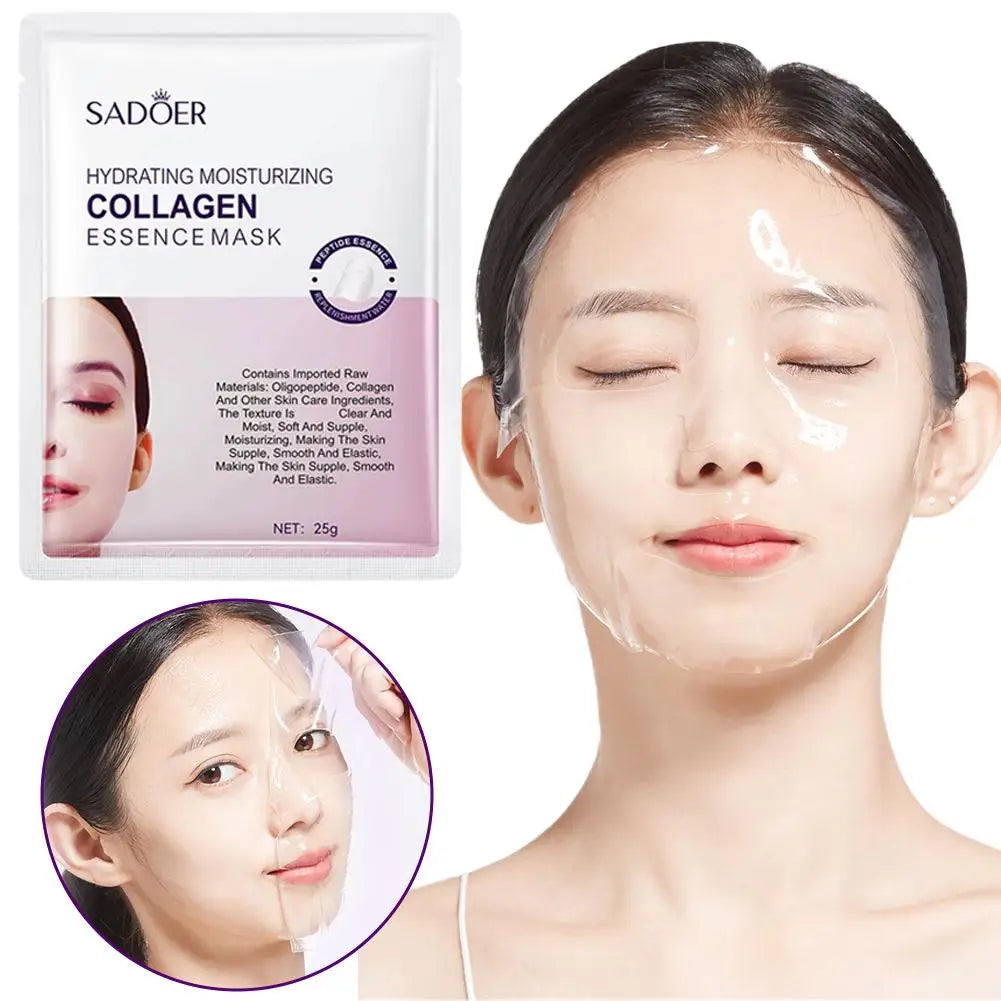 5-Piece Hyaluronic Acid Collagen Hydrating Sheet Mask – Moisturizing Facial Skincare Mask