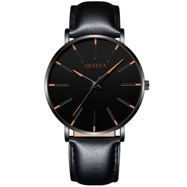 Minimalist Men's Ultra-Thin Mesh Belt Quartz Watch