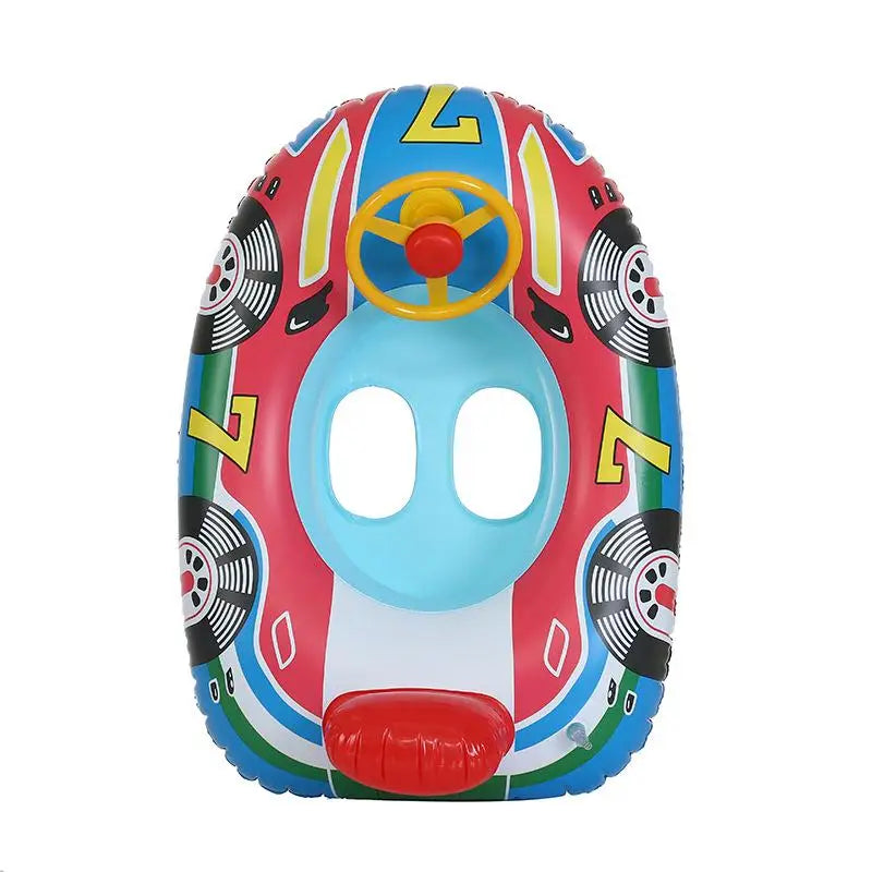 Baby Car Pool Float – Inflatable Infant Swimming Ring with Canopy & Safety Seat