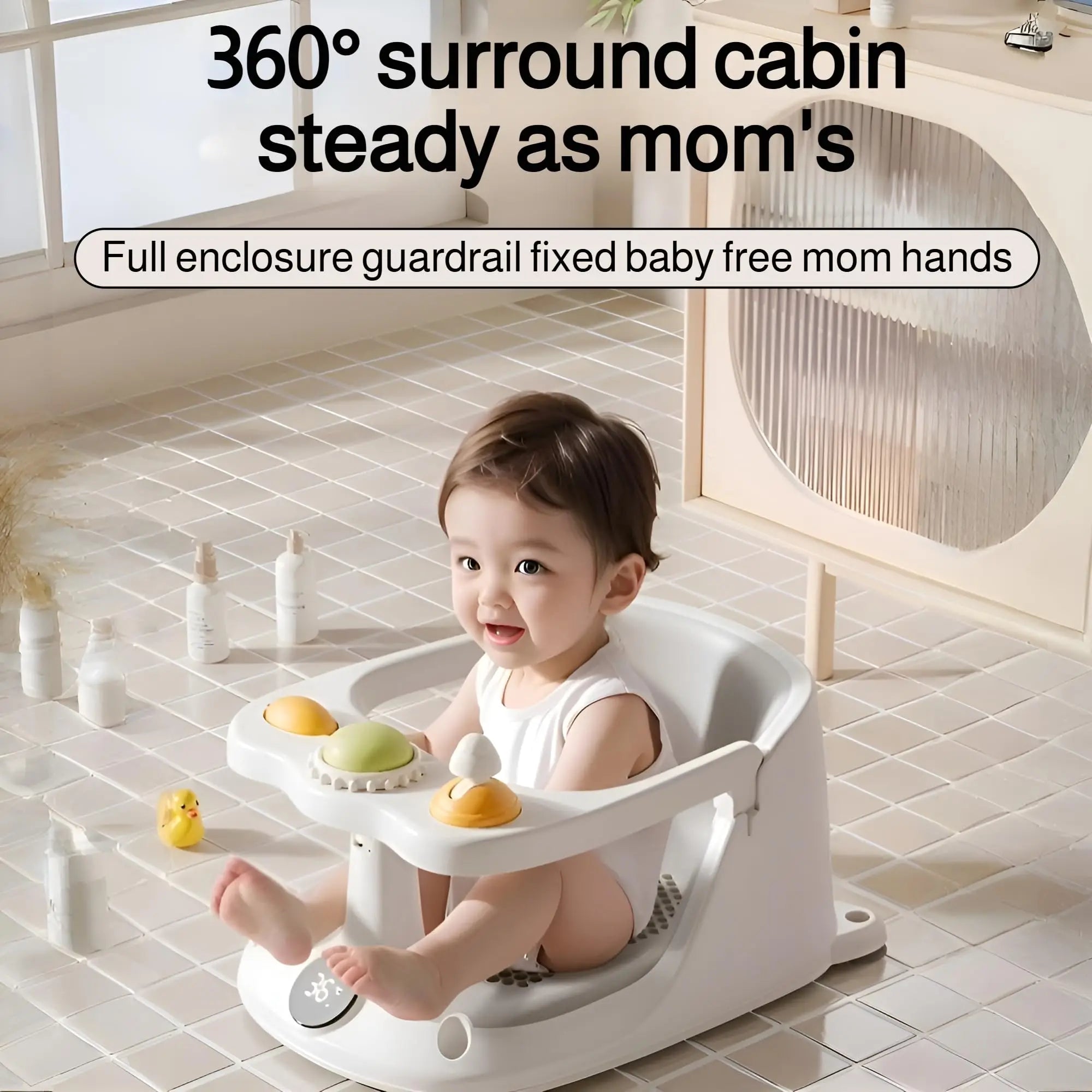 Baby Bath Seat with Suction Cups – Non-Slip Infant Bathtub Seat for Babies 6 Months & Up