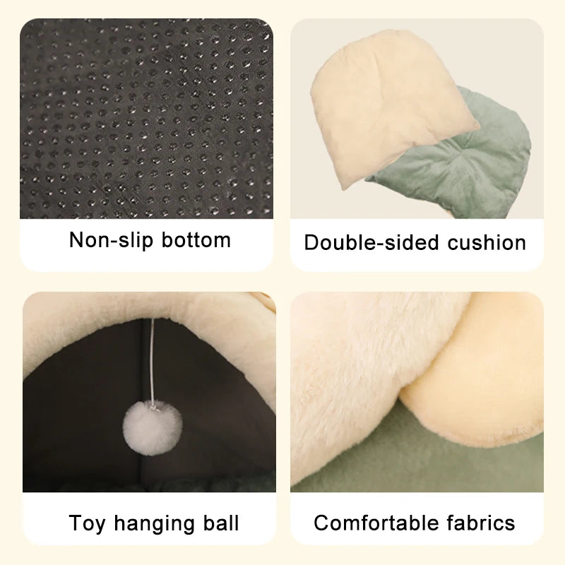 Deep Sleep Cat Bed – Foldable Washable Cave Bag Bed for Cats & Small Dogs