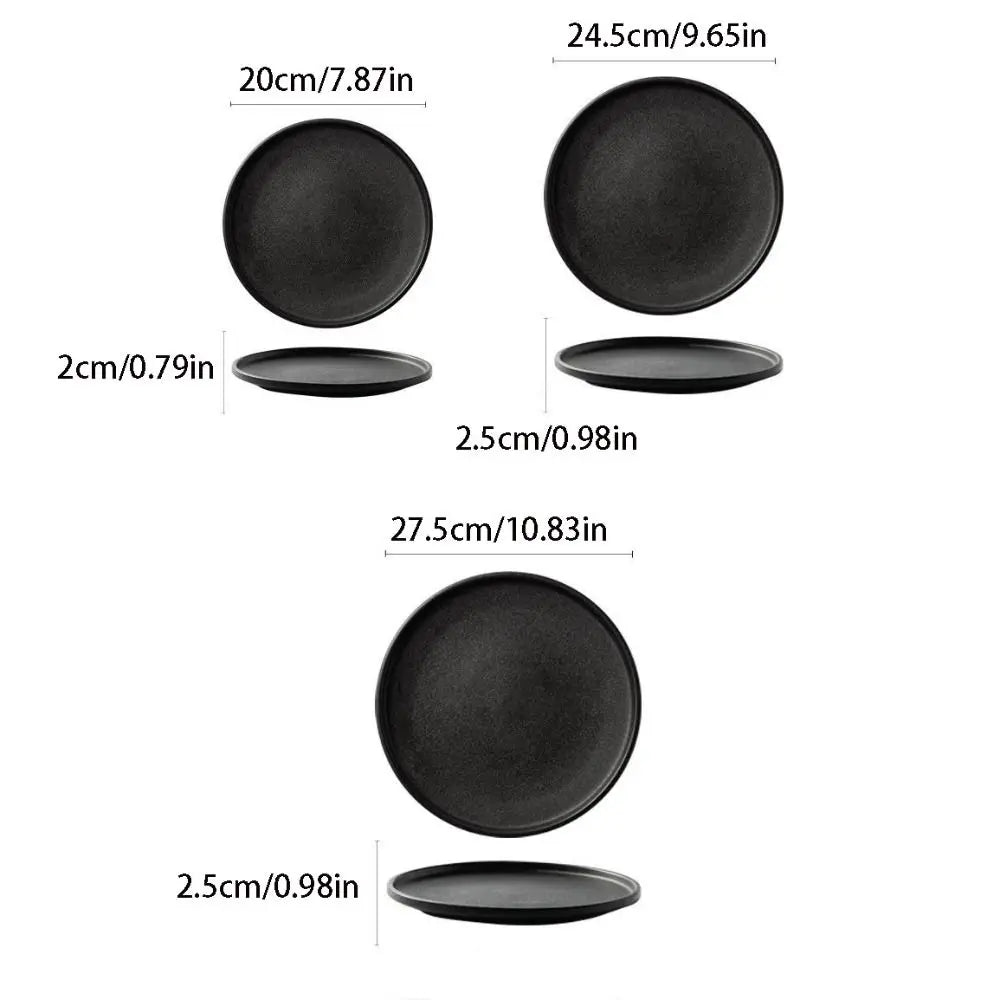 Ceramic Steak Flat Plate – Durable Multi-Function Western Dish for Bread & Serving