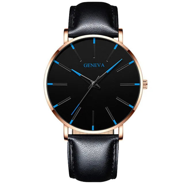 Minimalist Men's Ultra-Thin Mesh Belt Quartz Watch