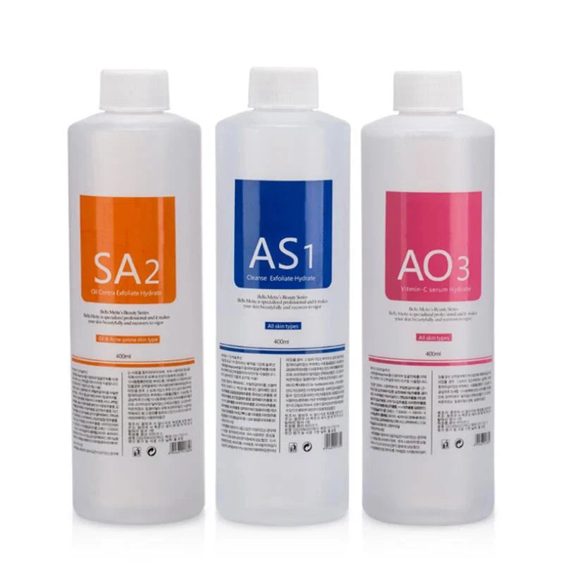 Aqua Peel Solution Serum Kit AS1 SA2 AO3 – Deep Skin Cleansing Facial Machine Solution 400ml