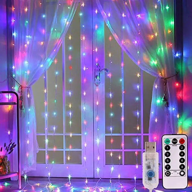 LED Curtain String Lights with Remote | 8 Modes USB Fairy Lights for Bedroom & Wedding