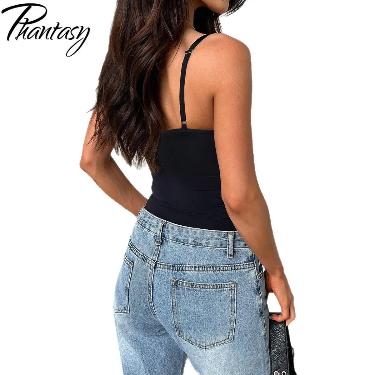 Strapless Skinny Slim Bodysuit Tank Top – Women’s Solid Color Summer Top