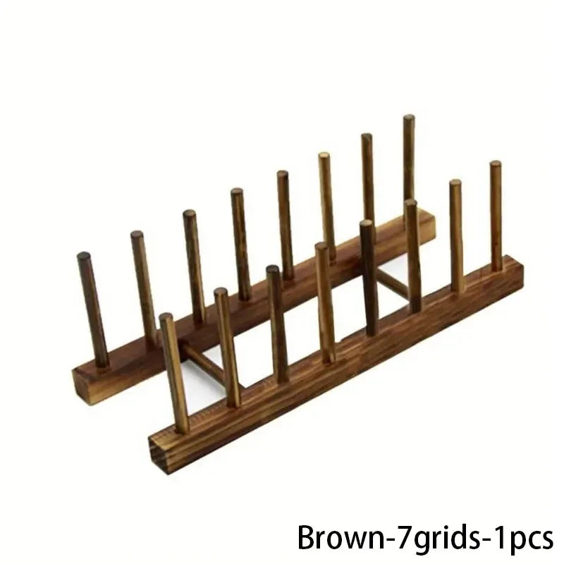 Wooden Multi-Function Dish Drying Rack with Drainboard – Kitchen Tableware Storage Organizer