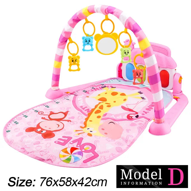 Baby Gym Activity Mat with Kick & Play Piano – Musical Floor Mat for Infants 0-36 Months