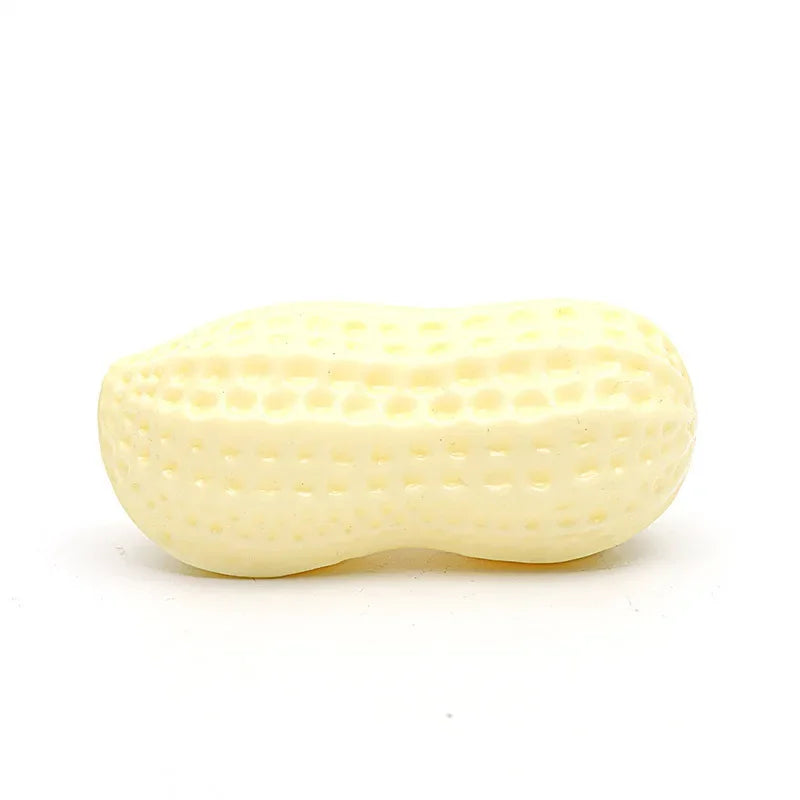 Peanut Squeaky Dog Chew Toy – Rubber Teeth Cleaning Interactive Pet Toy