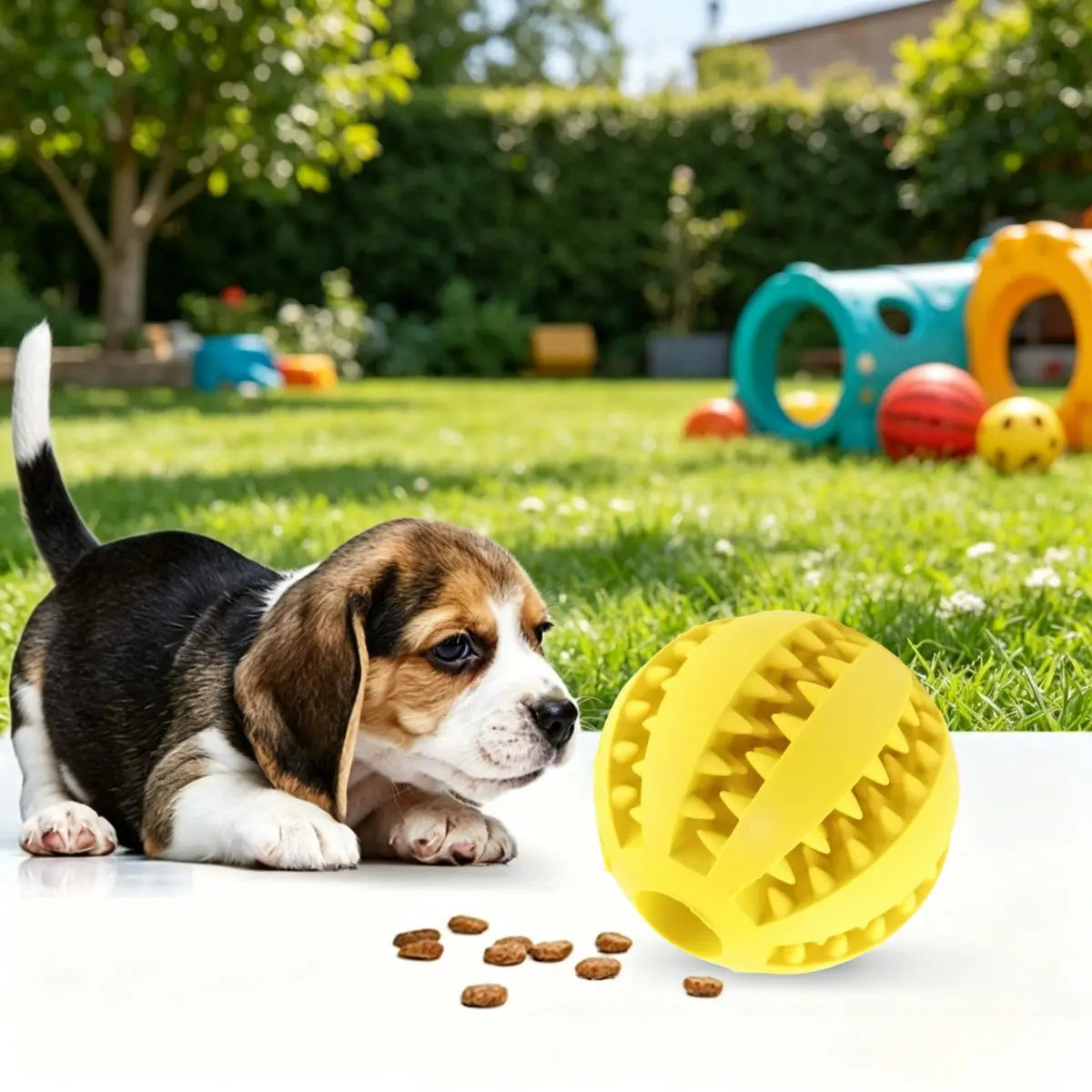 Bite Resistant Dog Toy Ball – Teething Chew Toy & Treat Feeder for Small Medium Large Dogs