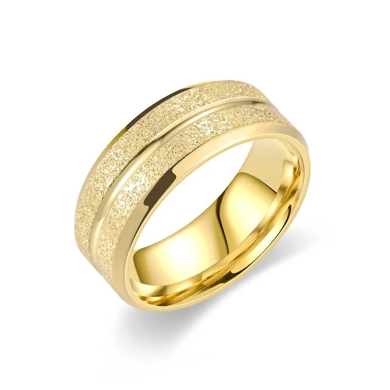 Square Zircon Stainless Steel Couple Ring – Romantic Engagement Wedding Ring for Women & Men