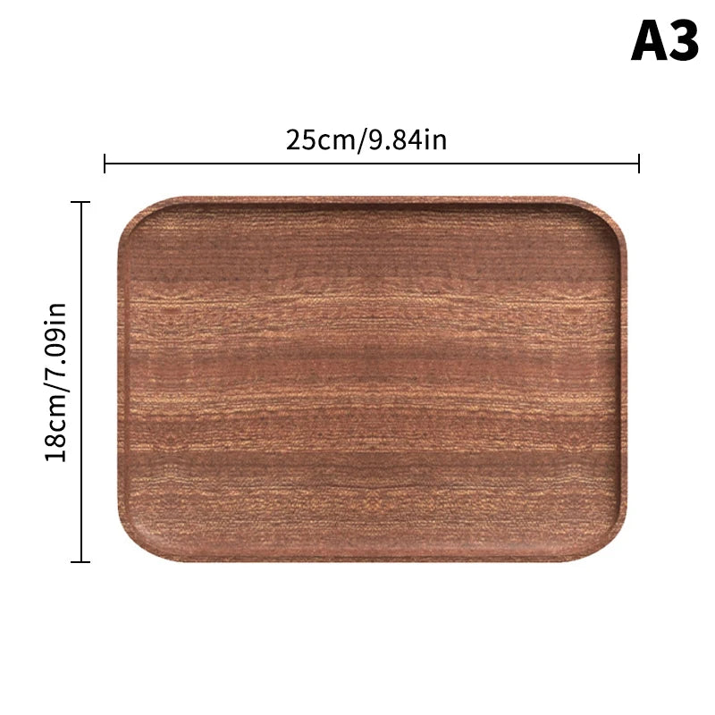 Large Solid Walnut Wood Dinner Plate & Serving Tray – Cake Bread Coffee Tea Wooden Platter