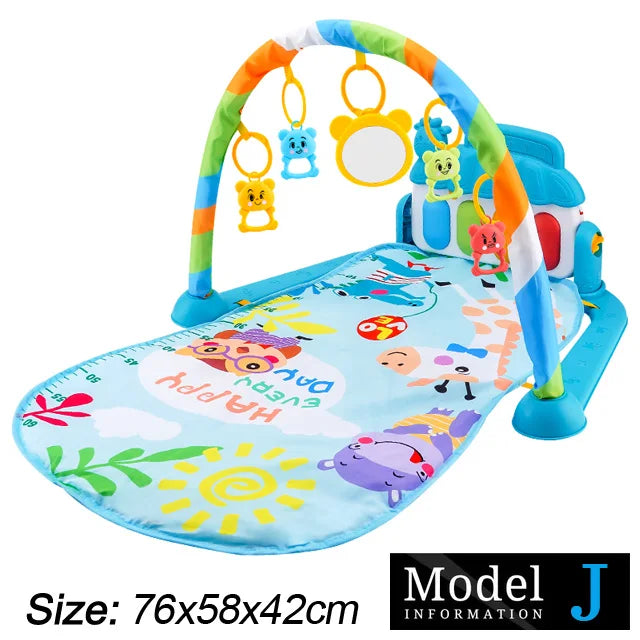 Baby Gym Activity Mat with Kick & Play Piano – Musical Floor Mat for Infants 0-36 Months