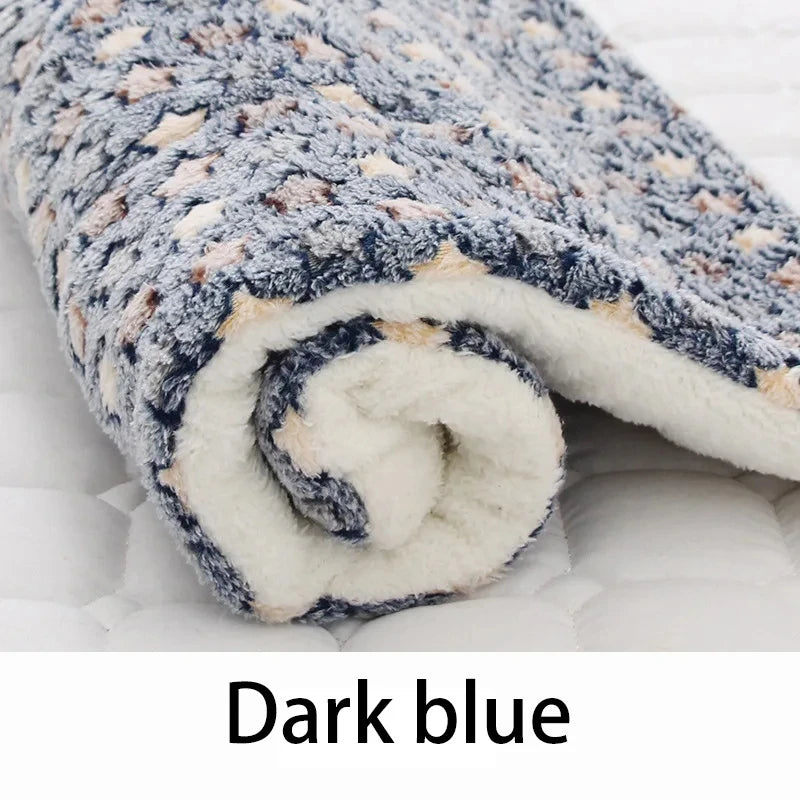 Flannel Pet Sleeping Mat – Soft Dog & Cat Bed Cushion Blanket for Winter