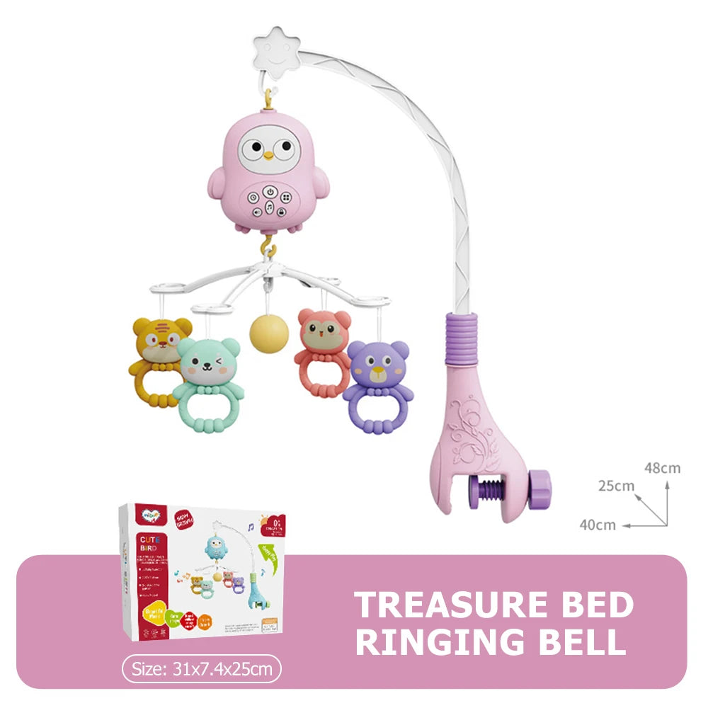 Baby Crib Mobile with Projector and Night Light – Musical Rotating Toy for Newborns