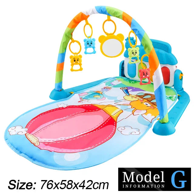 Baby Gym Activity Mat with Kick & Play Piano – Musical Floor Mat for Infants 0-36 Months