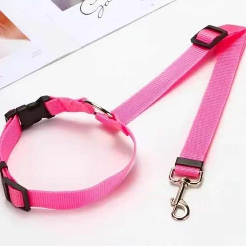 Adjustable Pet Dog & Cat Car Seat Belt Safety Rope – Headrest Restraint for Small Dogs