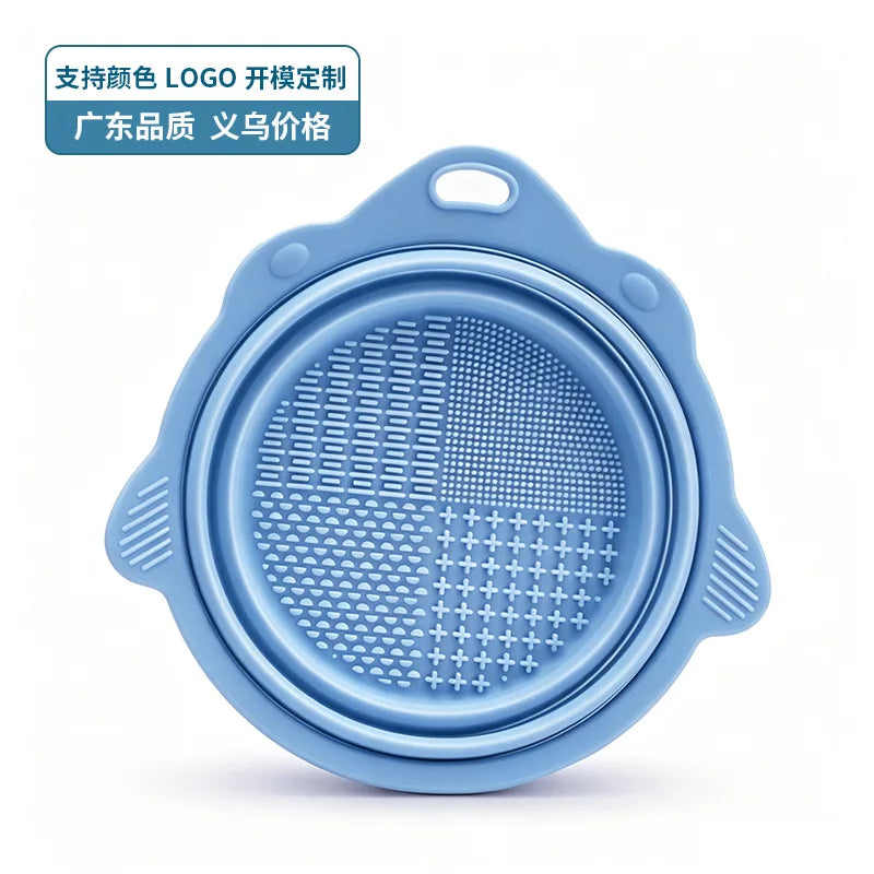 Makeup Brush Cleaner Bowl Set – Gentle Wet Dry Powder Puff Cleaning Beauty Tool