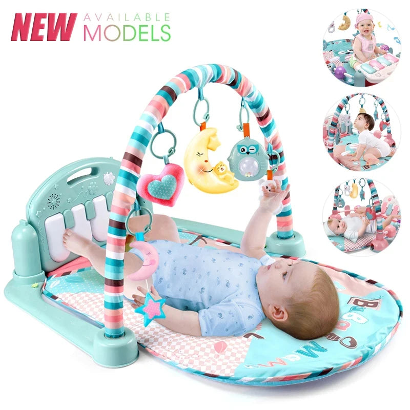 Baby Gym Activity Mat with Kick & Play Piano – Musical Floor Mat for Infants 0-36 Months