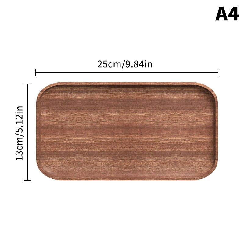 Large Solid Walnut Wood Dinner Plate & Serving Tray – Cake Bread Coffee Tea Wooden Platter